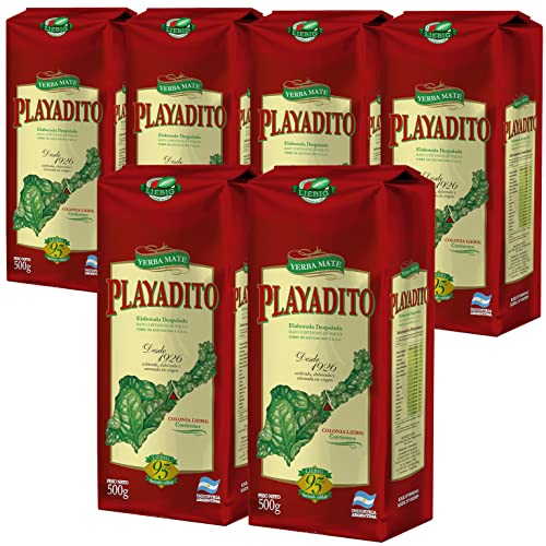 Playadito Yerba Mate Tee Despalada 3kg (500g x 6) + Geschenk Probe (40g):Reich an Antioxidantien und Vitaminen, beschleunigt den Stoffwechsel, zuckerfrei | Argentinien von Yerbox