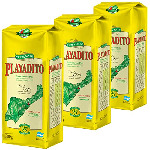 Playadito Yerba Mate Tee Traditional 1.5kg (500g x 3) + Geschenk Probe (40g):Reich an Antioxidantien und Vitaminen, beschleunigt den Stoffwechsel, zuckerfrei | Argentinien von Yerbox