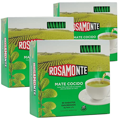 Rosamonte Yerba Mate Cocido Traditional 150 Teebeutel (450g) | Reich an Vitaminen und Antioxidantien | Belebender und Erfrischender Mate Tee von Yerbox