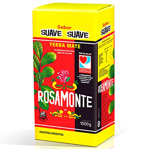 Rosamonte Yerba Mate Tee Suave 1kg + Geschenk Probe (40g):Reich an Antioxidantien und Vitaminen, beschleunigt den Stoffwechsel, zuckerfrei | Argentinien von Yerbox