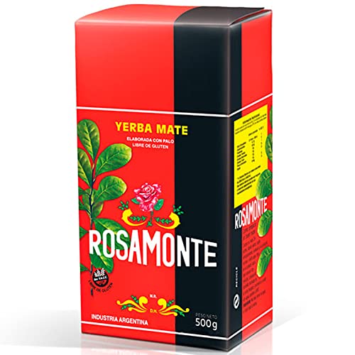 Rosamonte Yerba Mate Tee Tradicional 500g + Geschenk Probe (40g):Reich an Antioxidantien und Vitaminen, beschleunigt den Stoffwechsel, zuckerfrei | Argentinien von Yerbox