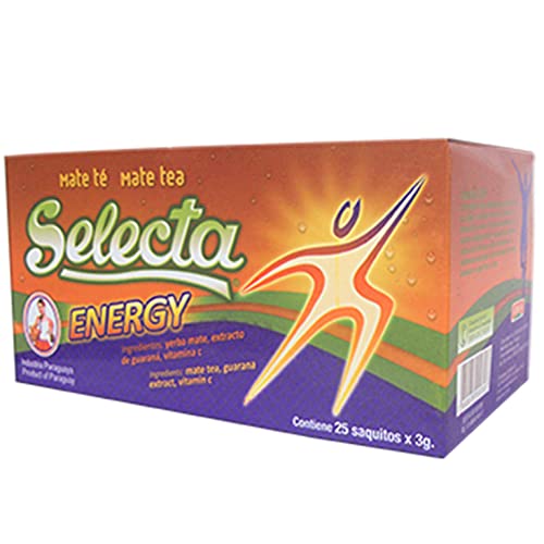 Selecta Yerba Mate Cocido Energie (mit Guarana) 25 Teebeutel (75g) | Reich an Vitaminen und Antioxidantien | Belebender und Erfrischender Mate Tee von Yerbox