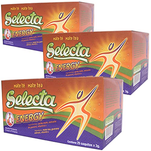 🌿Selecta Yerba Mate Cocido Energie (mit Guarana) 75 Teebeutel (225g) | 🍵Reich an Vitaminen und Antioxidantien | Belebender und Erfrischender Mate Tee von Yerbox