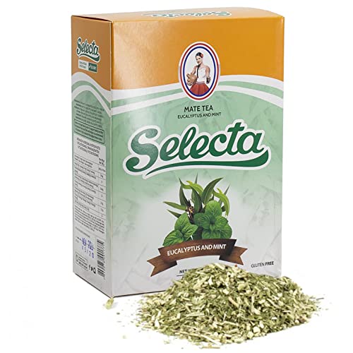 Selecta Yerba Mate Tee Eukalyptus Minze 0.5 kg + Geschenk Probe (40g): Reich an Antioxidantien und Vitaminen, beschleunigt den Stoffwechsel, zuckerfrei | Paraguay von Yerbox