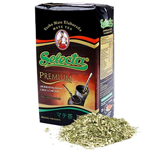 Selecta Yerba Mate Tee Premium 0.5 kg + Geschenk Probe (40g): Reich an Antioxidantien und Vitaminen, beschleunigt den Stoffwechsel, zuckerfrei | Paraguay von Yerbox