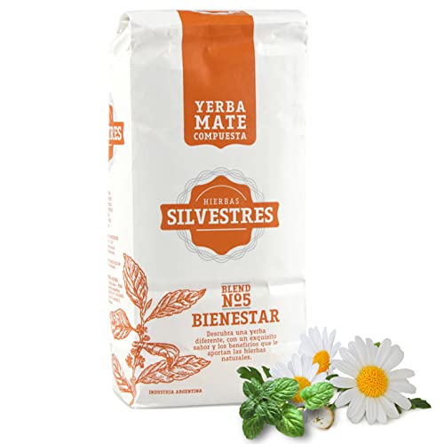 🌿 Yerba Mate Tee Hierbas Silvestres Bienest 0.5 kg + Geschenk Probe (40g): 🧉Reich an Antioxidantien und Vitaminen, beschleunigt den Stoffwechsel, zuckerfrei | Paraguay 🇵🇾 von Yerbox