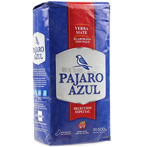 Yerba Mate Tee Pajaro Azul Traditional 0.5 kg + Geschenk Probe (40g): Reich an Antioxidantien, Vitaminen, beschleunigt den Stoffwechsel, zuckerfrei | Argentinien von Yerbox