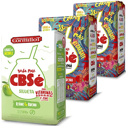 Yerba Mate Tee Set: CBSé Guarana 1kg (500g x 2) + CBSé Silueta 500g + Geschenk Probe (40g) |Reich an Antioxidantien und Vitaminen, zuckerfrei | Argentinien von Yerbox