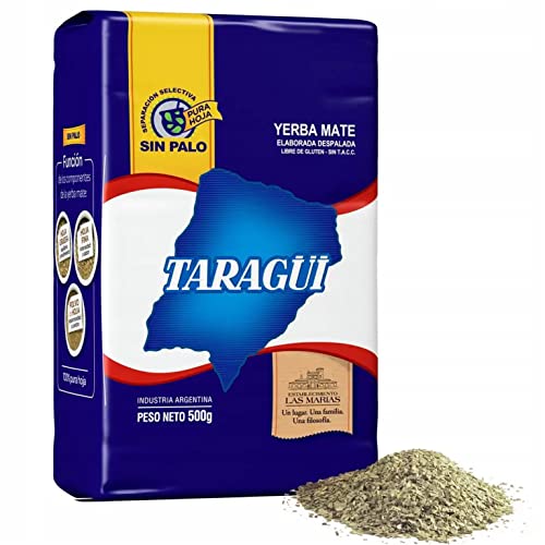 Yerba Mate Tee Taragui Sin Palo 0.5 kg + Geschenk Probe (40g): Reich an Antioxidantien, Vitaminen, beschleunigt den Stoffwechsel, zuckerfrei | Argentinien von Yerbox