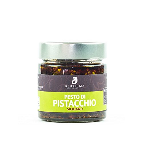 SICILIAN PESTO - PISTAZIEN UND TOMATE - JAR 90 gr. - Pack 2 Stück - Italienisch Handwerkliches Produkt von YesEatIs