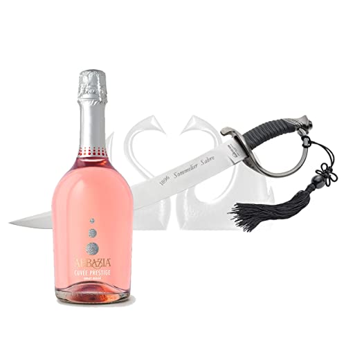 Yeseatis Sabrage Kit - Due Cigni Sommelier-Säbel 1896 Stahlklinge - Cuvee Prestige Spumante Brut Rosè - 0,75 l von YesEatIs