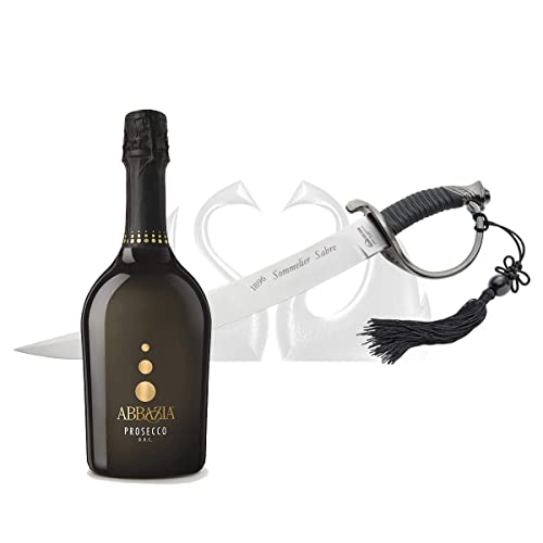 Yeseatis Sabrage Kit - Due Cigni Sommelier-Säbel 1896 Stahlklinge - Prosecco DOC Extra Dry - 0,75 l von YesEatIs