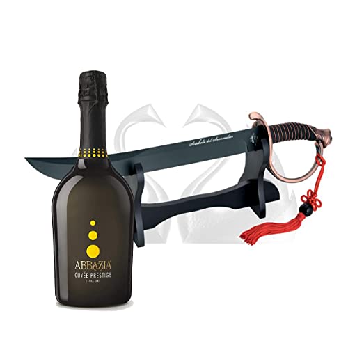 Yeseatis Sabrage Kit - Due Cigni Sommelier-Säbel Schwarze Klinge Idroglider - Cuvee Prestige Spumante Extra Dry - 0,75 l von YesEatIs