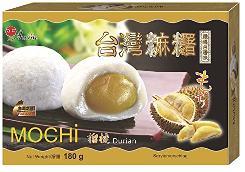 yoaxia ® - [ 180g ] Mochi, Durian / Klebreiskuchen mit Durian-Geschmack, asiatische Süßwarenspezialität von yoaxia