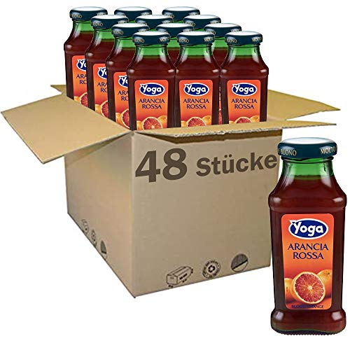 48x Yoga Bar Arancia Rossa Blutorange Fruchtsaft Getränk Fruchtgeschmack Glasflasche 200ml fruit juice von Yoga