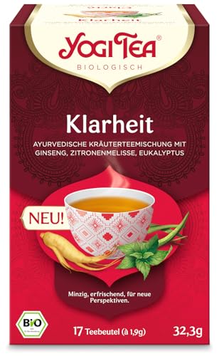 YOGI TEA Mentale Klarheit, Bio Kräutertee mit Ginseng, Zitronenmelisse und Eukalyptus, koffeinfrei, Yogi Tee 6er Pack, 6x17 Beutel (102 Teebeutel) von Yogi Tea