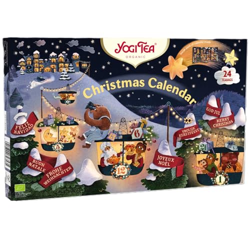 Yogi Tea Adventskalender zum Aufklappen, 2023, Bio-Kräutertee, 24 Tee-Varianten mit 24 Weisheiten, 24 Teebeutel, ideal als Geschenk ohne Schokolade von Yogi Tea