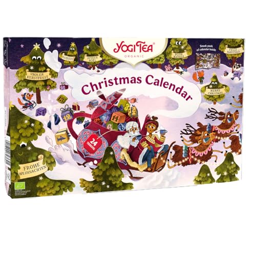 Yogi Tea Adventskalender zum Aufklappen, 2024, Bio-Kräutertee, 24 Tee-Varianten mit 24 Weisheiten, 24 Teebeutel, ideal als Geschenk ohne Schokolade von Yogi Tea