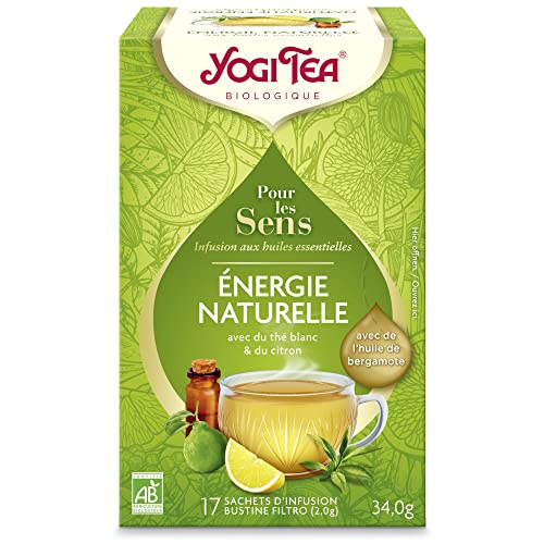 Yogi Tea - Für die Sinne, Natürliche Energie, Weißer Ayurvedischer Tee, Bio, mit Zitronen- und Bergamottöl, Yogi Tee 3er Pack, 3x17 Beutel (51 Teebeutel insgesamt), Ideal als Geschenk von Yogi Tea