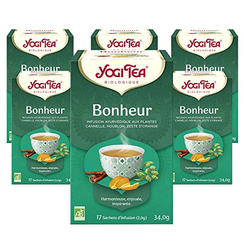 Yogi Tea - Glückstee, Ayurvedischer Bio Gewürz- und Kräutertee, Teebeutel, Mischung aus Zimt, Hopfen und Orangenschale, Yogi Tee 3er Pack, 3x17 Beutel (51 Teebeutel insgesamt), Ideal als Geschenk von Yogi Tea