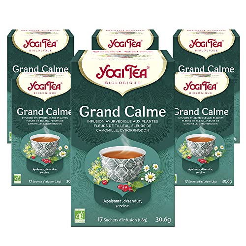 Yogi Tea - Ruhe, Ayurvedischer Bio Gewürz- und Kräutertee, von Natur aus koffeinfrei, Mischung aus Lindenblüten, Kamillenblüten und Hagebutte, Yogi Tee 3er Pack, 3x17 Beutel (51 Teebeutel insgesamt) von Yogi Tea