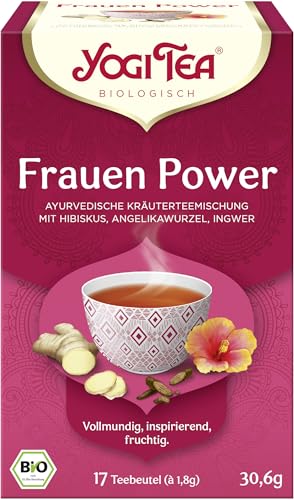 Yogi Tee Frauen Power, Tee-Aufgussbeutel: Hibiskus, Angelikawurzelextrakt, Ingwer von Yogi Tea