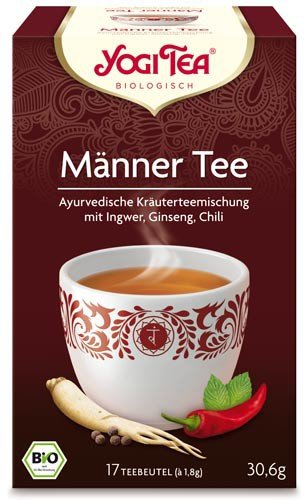 Yogi Tee, Männer-Tee, 4er SPARPACK , Biotee, Zutaten aus kontrolliert ökologischem Anbau, 4er SPARPACK, je 17 Teebeutel a 30,6g von Yogi Tea