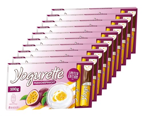 Yogurette Passionsfrucht-Maracuja Limited Edition - Vorratspack mit 10 Packungen zu je 100g von Yogurette