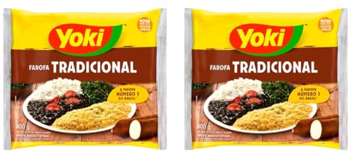 Yoki Farofa Mandioca Brasil | Fertig Gewürztes Maniokmehl | Cassava 400 g x 2 von Yoki