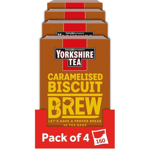 Yorkshire Tea - Caramelised Biscuit - Schwarzer Tee mit Keksgeschmack - Aus Verantwortungsvoller Herkunft - 160 Teebeutel (4er Pack) von Yorkshire Tea