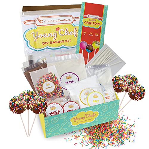 Culinary Couture Baking Kit Cake Pops - DIY Kids Baking Set for Girls and Boys - Cake Pops Kit with Pre-Measured Ingredients - Easy and Fun Kids Baking Kit with Cake Pop Sticks von Young Chefs