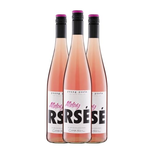 Young Poets All Day Rosé Baden 75 cl Rosé-Wein (Karton mit 3 Flaschen von 75 cl) von Young Poets