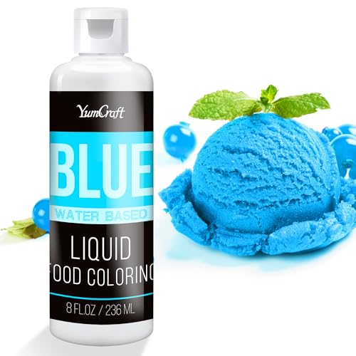 Lebensmittelfarbe - Hoch Konzentriert Flüssig Lebensmittel Farbe zum Kuchen, Backen, Ostereiern, Getränken - Zuckerfrei Food Coloring für Fondant, Zuckerguss, Slime, Tortendeko (Blau, 236ml) von YumCraft