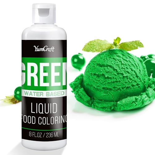 Lebensmittelfarbe - Hoch Konzentriert Flüssig Lebensmittel Farbe zum Kuchen, Backen, Ostereiern, Getränken - Zuckerfrei Food Coloring für Fondant, Zuckerguss, Slime, Tortendeko (Grün, 236ml) von YumCraft