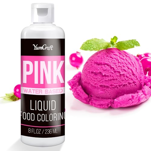 Lebensmittelfarbe - Hoch Konzentriert Flüssig Lebensmittel Farbe zum Kuchen, Backen, Ostereiern, Getränken - Zuckerfrei Food Coloring für Fondant, Zuckerguss, Slime, Tortendeko (Rosa, 236ml) von YumCraft