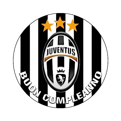 YummyArt Edible Cake Topper - 20cm ⌀ Premium essbare Juventus Tortenaufleger kompatibel mit Juve Tortendeko - Vegan - Glutenfrei - La Vecchia Signora von YummyArt Edible Cake Topper