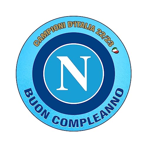 YummyArt Edible Cake Topper - 20cm ⌀ Premium essbare SSC Napoli Tortenaufleger kompatibel mit Neapel Tortendeko - Vegan - Glutenfrei - napoli scudetto von YummyArt Edible Cake Topper