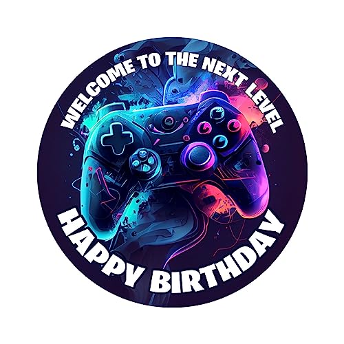 YummyArt Edible Cake Topper - 20cm ⌀ Premium essbare Tortendeko Gamer kompatibel mit playstation Tortenaufleger sowie Tortenaufleger Nintendo MOTIV 001 von YummyArt Edible Cake Topper