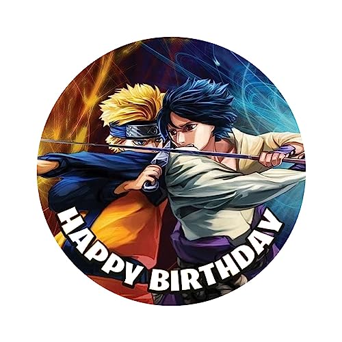 YummyArt Edible Cake Topper - essbare Tortenaufleger Naruto aus Fondant 20cm Durchmesser kompatibel mit Naruto Tortenaufleger - Made in Germany von YummyArt Edible Cake Topper