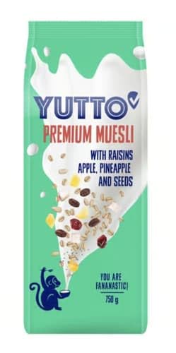 Yutto Premium-Müsli mit Rosinen, Apfel, Ananas und Kernen (0.75 kg) von Yutto