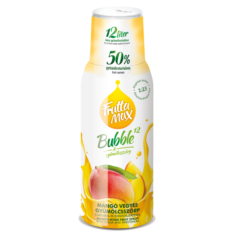 FruttaMax Mango Sirup 500ml, Bubble 50% Fruchtanteil von Yuva Kft. – Fruttamax