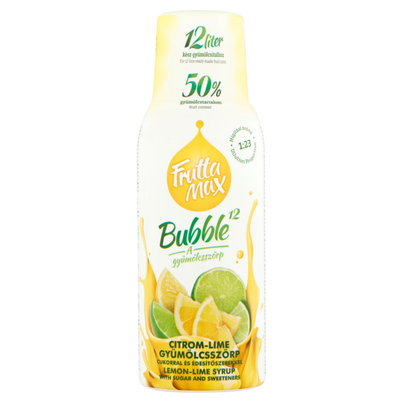 FruttaMax Zitrone-Limette Sirup 500ml, Bubble 50% Fruchtanteil von Yuva Kft. – Fruttamax