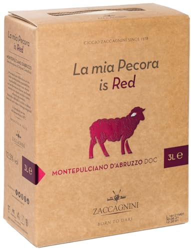 ZACCAGNINI TASCHE IN BOX MEIN SCHAF IST ROT MONTEPULCIANO D'ABRUZZO DOC 3 LT von Zaccagnini