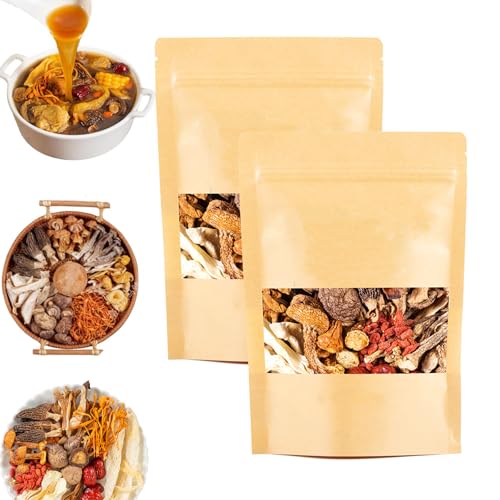 ZANWANXIN Soup Package Of 11 Types Of Mushrooms, Nutritious Mushroom and Herb Soup Set, Everyday Nourishing Liver Herb Soup, Suitable for breakfast, lunch and dinner (2 Pack, One taste) von ZANWANXIN