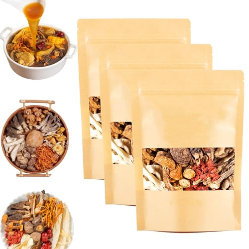 ZANWANXIN Soup Package Of 11 Types Of Mushrooms, Nutritious Mushroom and Herb Soup Set, Everyday Nourishing Liver Herb Soup, Suitable for breakfast, lunch and dinner (3 Pack, One taste) von ZANWANXIN