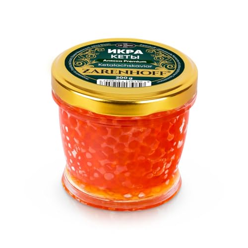 Kaviar Lachskaviar Alaska Keta Premium, 200 g Glas, Roter Ketalachskaviar, икра Кеты caviar Wildlachskaviar von ZARENHOFF