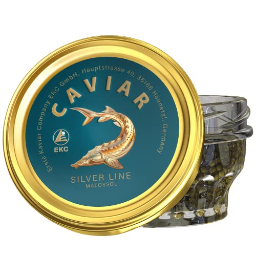 Schwarzer Störkaviar 100 g Silver Line, Malossol Fischkaviar, Schwarzer Kaviar, Sibirische Stör Beluga von ZARENHOFF