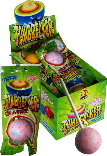 ZED Candy - Jawbreaker - XXL Lolly Lutscher mit Kaugummi - 5 colors - 5 flavors - 15 x 60g Spar Pack von ZED Candy