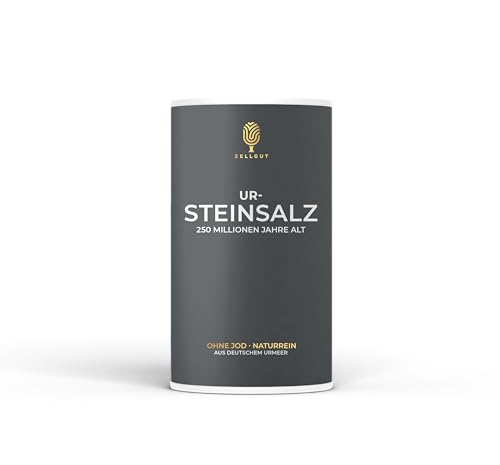 UR-STEINSALZ • 100% deutsches Ur-Steinsalz (naturrein, unbehandelt) • naturrein, aus deutschem Urmeer • Ohne Trennmittel & Bleichmittel • OHNE JOD • OHNE Fluorid von ZELLGUT