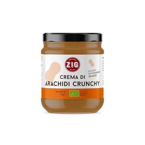 ZIG Crunchy Bio Erdnusscreme - nur eine Zutat, 100% Erdnüsse, 1 kg von ZENONE IOZZINO